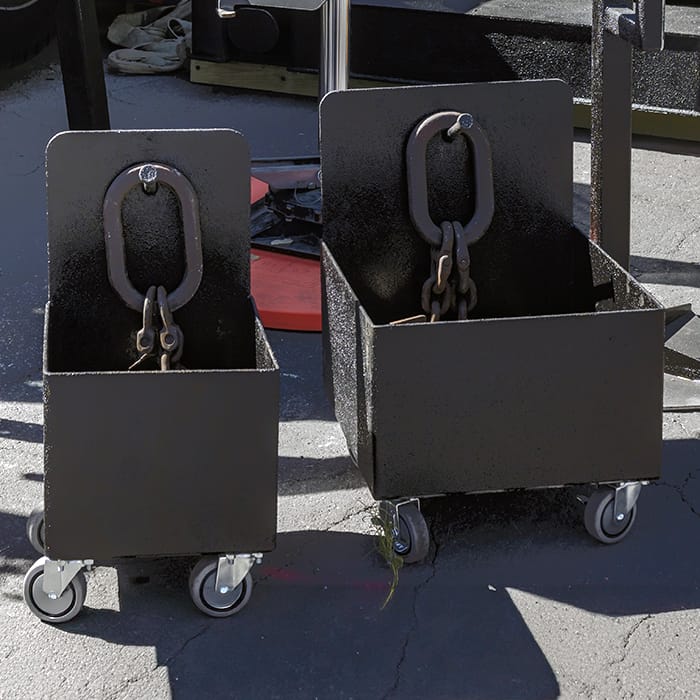 Bigfoot Steel Chain Small and Medium Caddies together